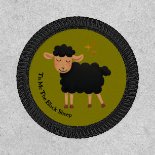 Cute Black Sheep Fun Quote Green Craft Patch