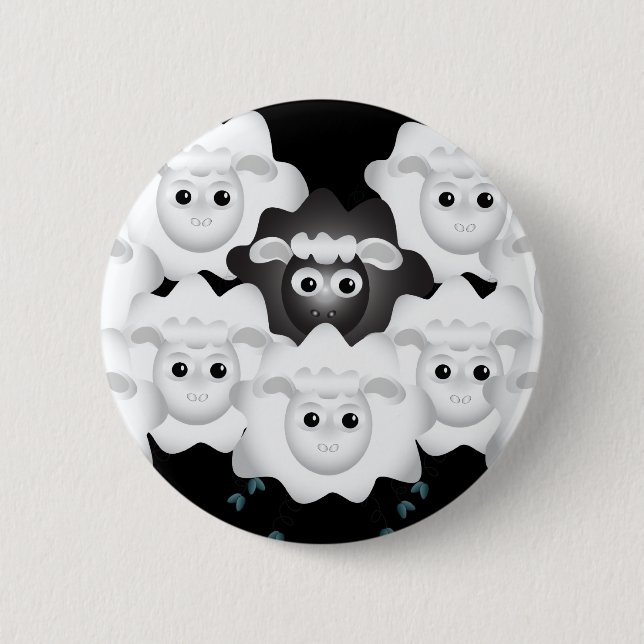 Cute Black Sheep of the Family Button (Front)