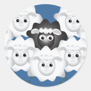 Cute Black Sheep of the Family Classic Round Sticker