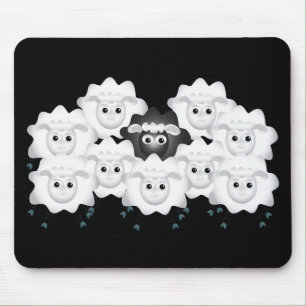 Cute Black Sheep of the Family Mouse Pad
