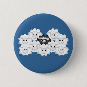 Cute Black Sheep of the Family Pinback Button