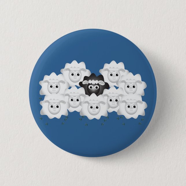 Cute Black Sheep of the Family Pinback Button (Front)