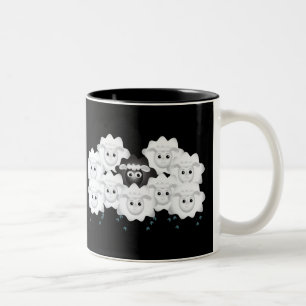 Cute Black Sheep of the Family Two-Tone Coffee Mug