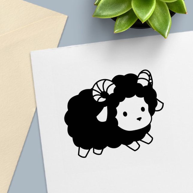 Cute Black Sheep Ram Self-inking Stamp (Creator Uploaded)