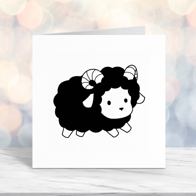 Cute Black Sheep Ram Self-inking Stamp (Creator Uploaded)