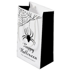 Cute Black Spider Happy Halloween Small Gift Bag