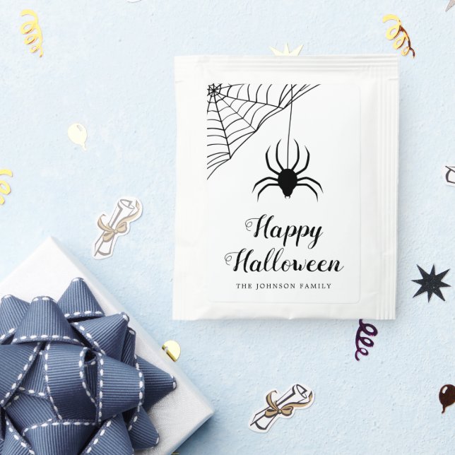 Cute Black Spider Happy Halloween  Tea Bag Drink Mix (Packets)