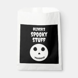 Cute Black Spooky Stuff Kids Halloween Skull Favor Bag