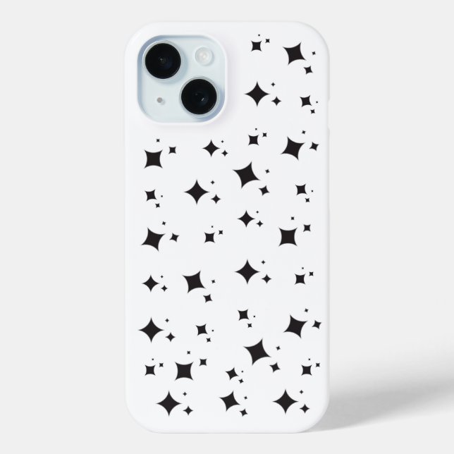 Cute Black Stars In Sky Pattern Case-Mate iPhone Case (Back)