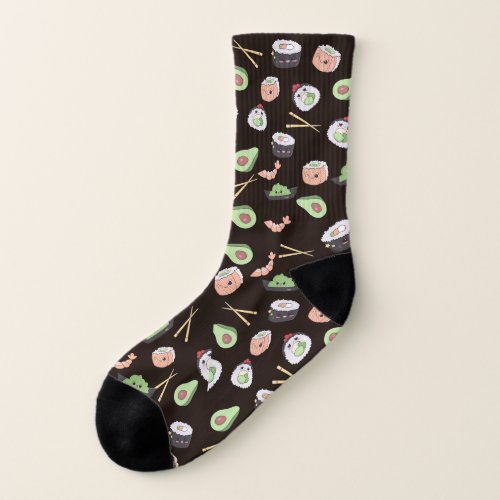 Cute Black Sushi pattern Socks