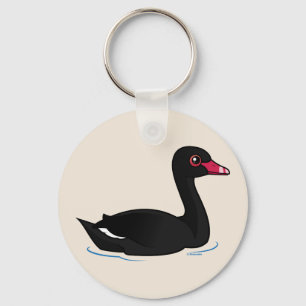 Cute Black Swan Keychain