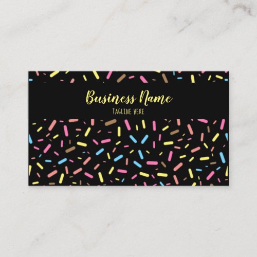 Cute Black Sweet Sprinkles Ice Cream Confectinery Business Card