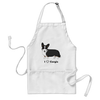 Cute Black Tan Cardigan Welsh Corgi Dog Lovers Adult Apron