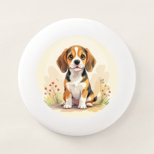Cute Black Tan & White Tricolor Beagle Puppy Wham-O Frisbee