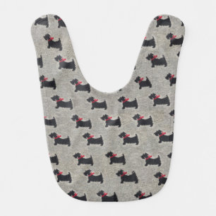 Cute Black terrier Baby Bib