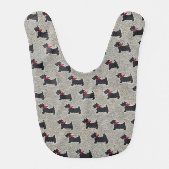 Cute Black terrier Baby Bib (Front)