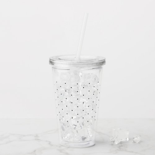 Cute Black tiny polka dots pattern elegant clear Acrylic Tumbler