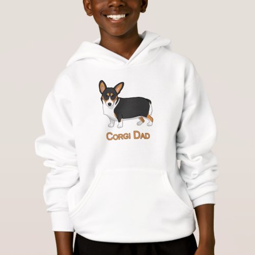 Cute Black Tricolor Pembroke Corgi Dad Dog Lovers Hoodie