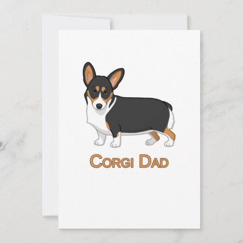 Cute Black Tricolor Pembroke Corgi Dad Dog Lovers Save The Date