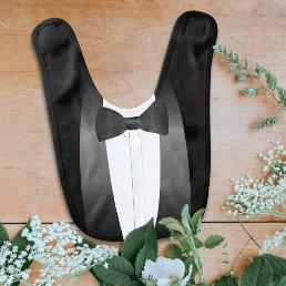 Cute Black Tuxedo Little Man Gatsby Wedding Party Bib
