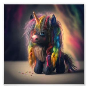 Cute black Unicorn T-Shirt Photo Print