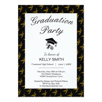 Cute black vintage gold eagle graduation party