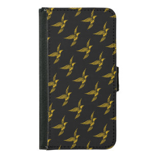Cute black vintage gold eagle patterns wallet phone case for samsung galaxy s5