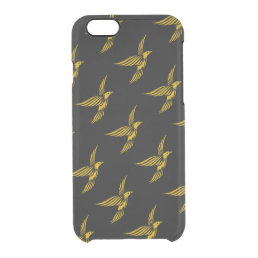 Cute black vintage gold eagle patterns clear iPhone 6/6S case