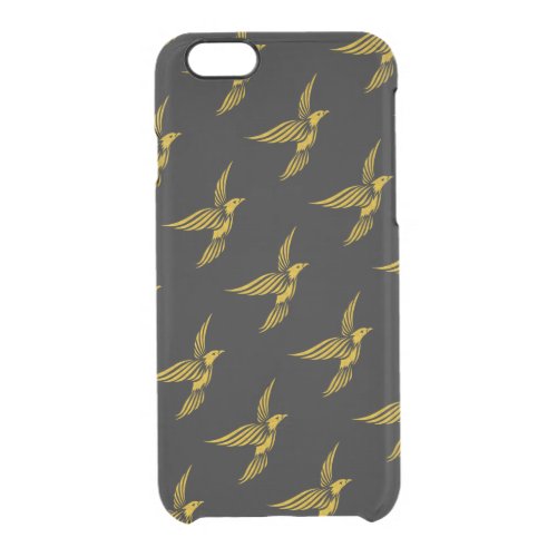 Cute black vintage gold eagle patterns clear iPhone 66S case