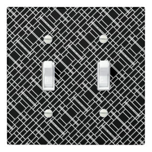 Cute black white abstract design light switch cover