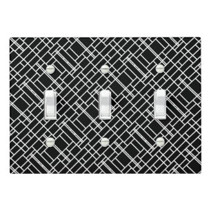 Cute black white abstract design light switch cover