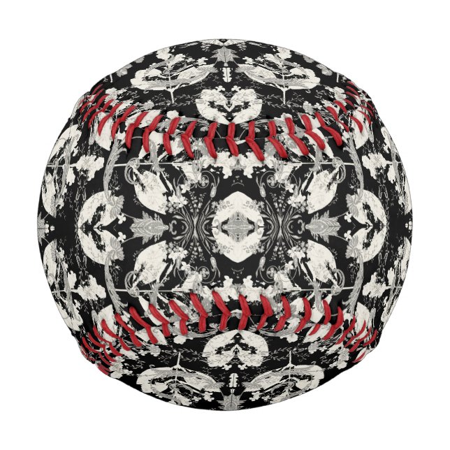 Cute black white abstract leaves patterns Case-Mat Baseball (Front)