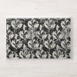 Cute black white abstract leaves patterns HP laptop skin