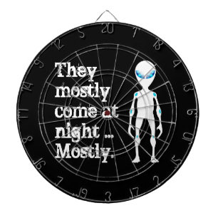 Cute black white alien quote dart board