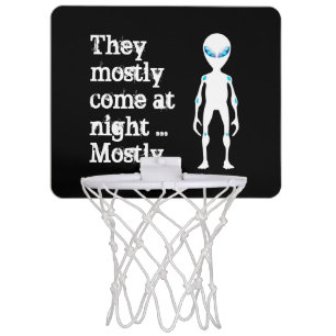 Cute black white alien quote mini basketball hoop