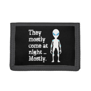 Cute black white alien quote tri-fold wallet