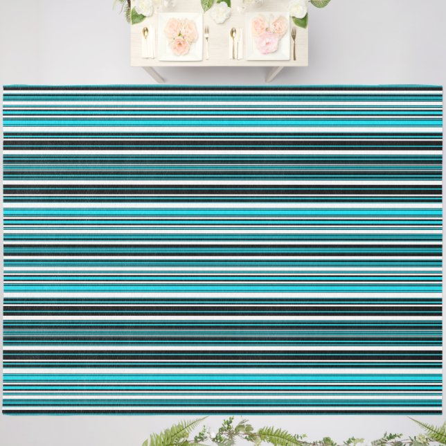 Cute black white aqua stripes outdoor rug (Insitu (Wedding 2))