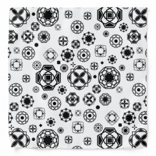 Cute black white arabesque decorative pattern bandana