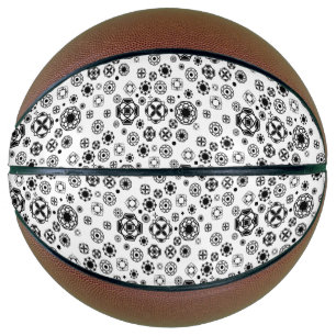 Cute black white arabesque decorative pattern basketball