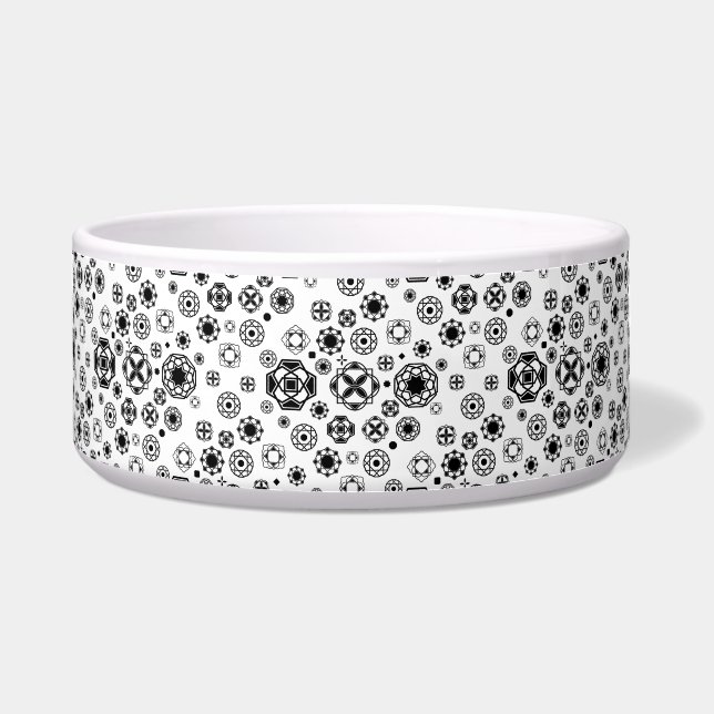 Cute black white arabesque decorative pattern bowl (Front)