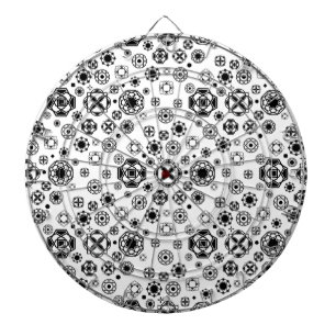 Cute black white arabesque decorative pattern dart board