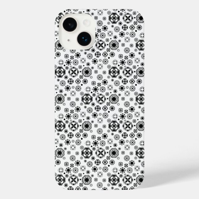 Cute black white arabesque decorative pattern iPhone case (Back)