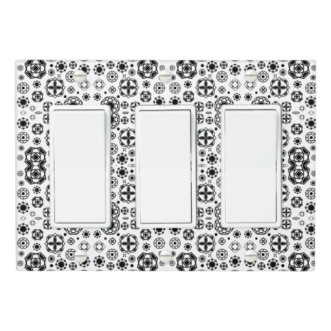 Cute black white arabesque decorative pattern light switch cover (In Situ)