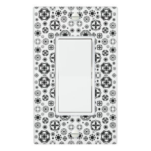 Cute black white arabesque decorative pattern light switch cover