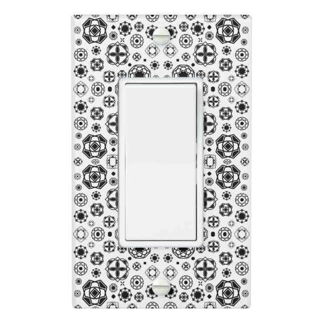 Cute black white arabesque decorative pattern light switch cover (In Situ)