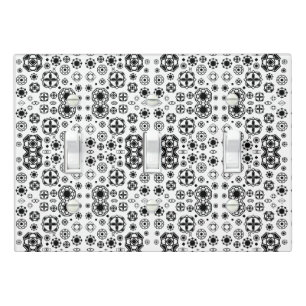 Cute black white arabesque decorative pattern light switch cover