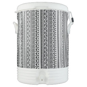Cute black white aztec patterns design beverage cooler