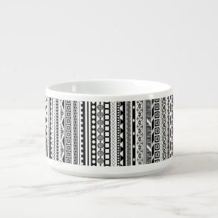 Cute black white aztec patterns design bowl