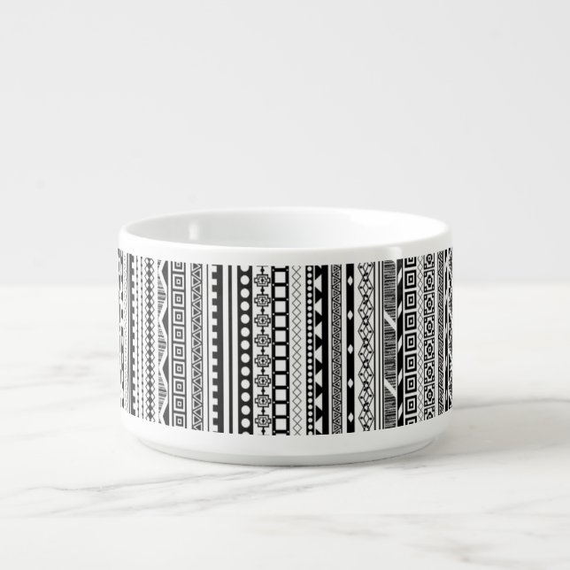 Cute black white aztec patterns design bowl (Center)
