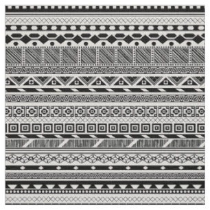 Cute black white aztec patterns design fabric